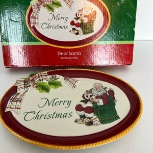 Fitz & Floyd Dear Santa Christmas Platter Plate cookies